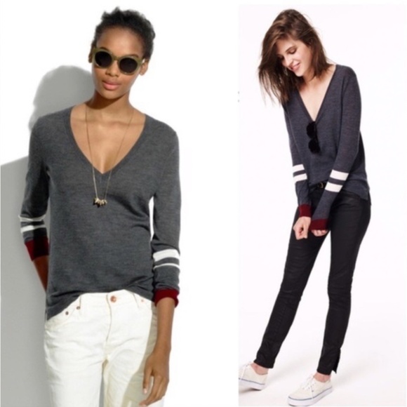 Madewell Wool First Draft Varsity Stripe Sweater - Picture 1 of 5